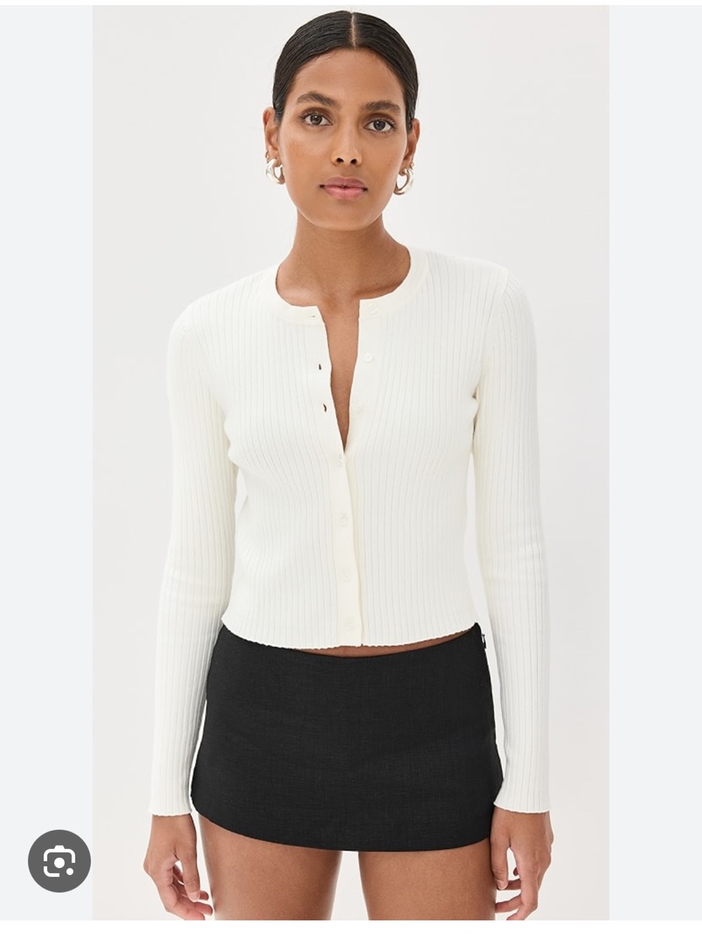 Reformation Joanne cotton cardigan ribbed